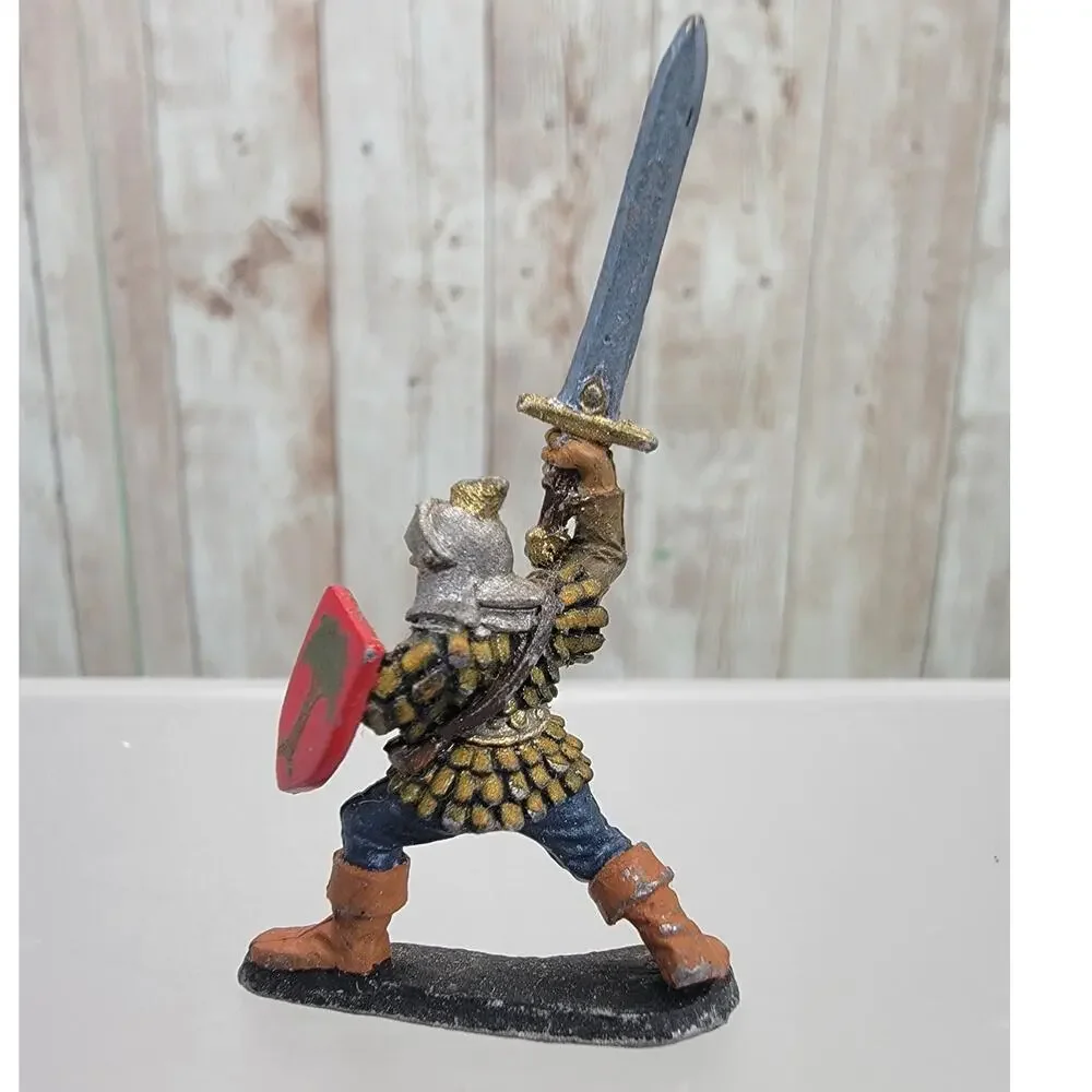 Painted Ral Partha Fighter in Splint Mail Armor D&D Metal 25mm Miniature